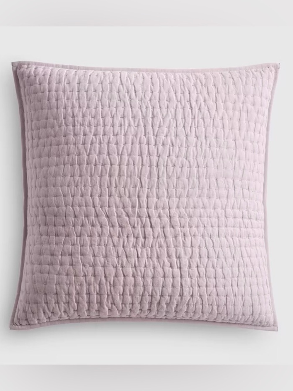 NWOT Quince European Linen Cotton Stitch Quilted Euro Sham, 26 X 26 (Orchid) - Picture 3 of 4